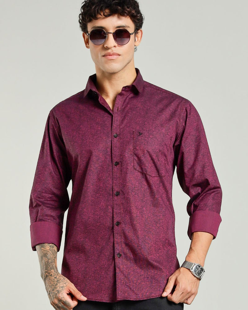 Maroon Matrix Print -Full-Stain Proof