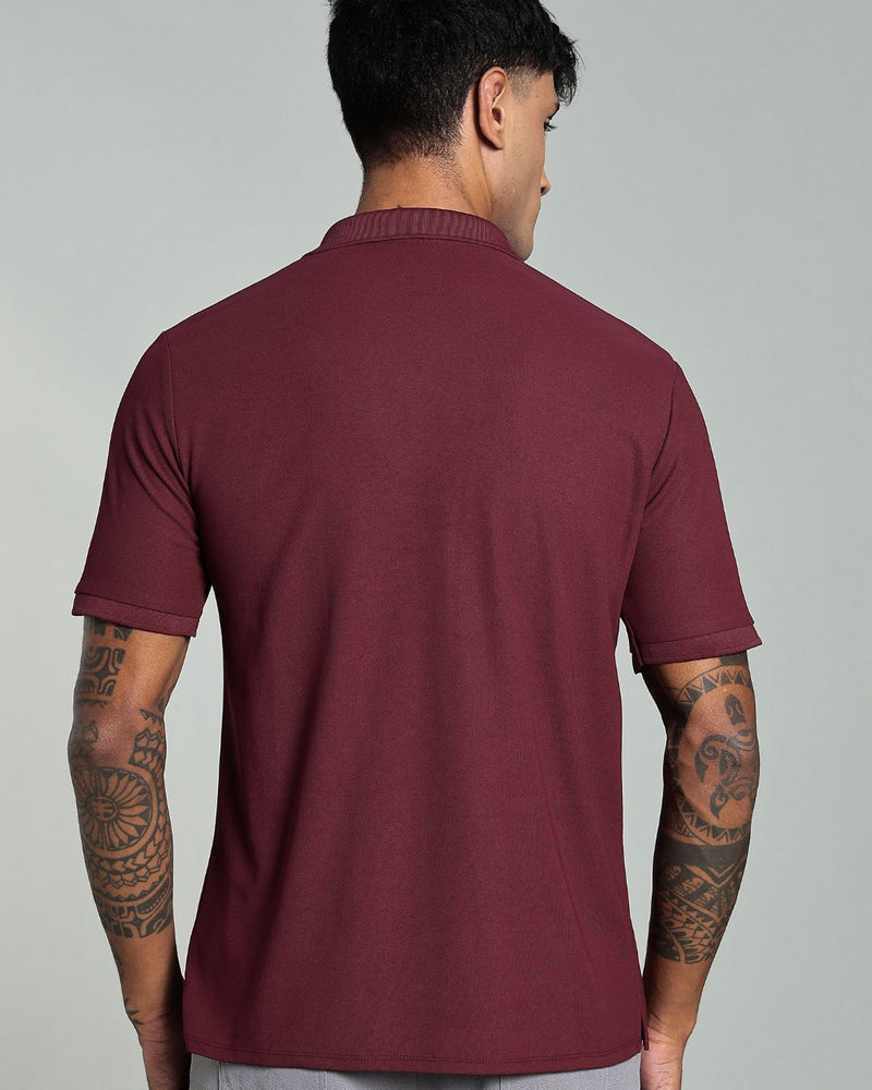 Majestic Maroon - Active wear Polo Tshirt