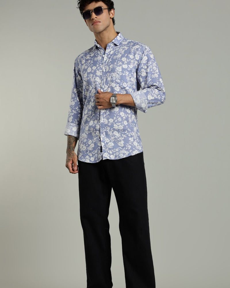 Garden Sky Blue Print -Full-Stain Proof