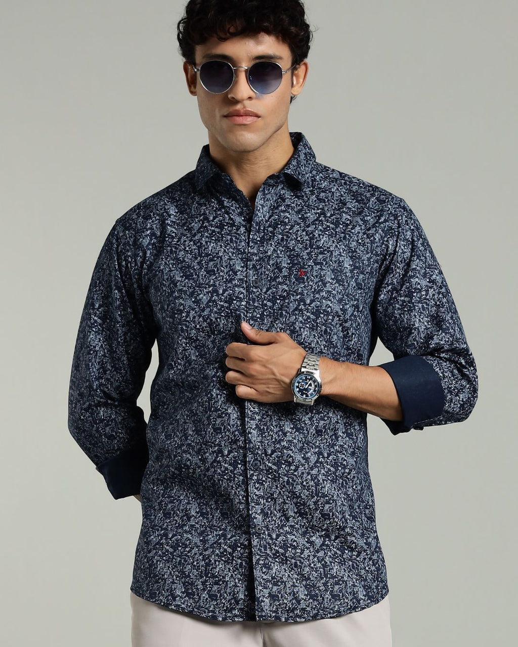 Navy Blue Mystery Print -Full-Stain Proof