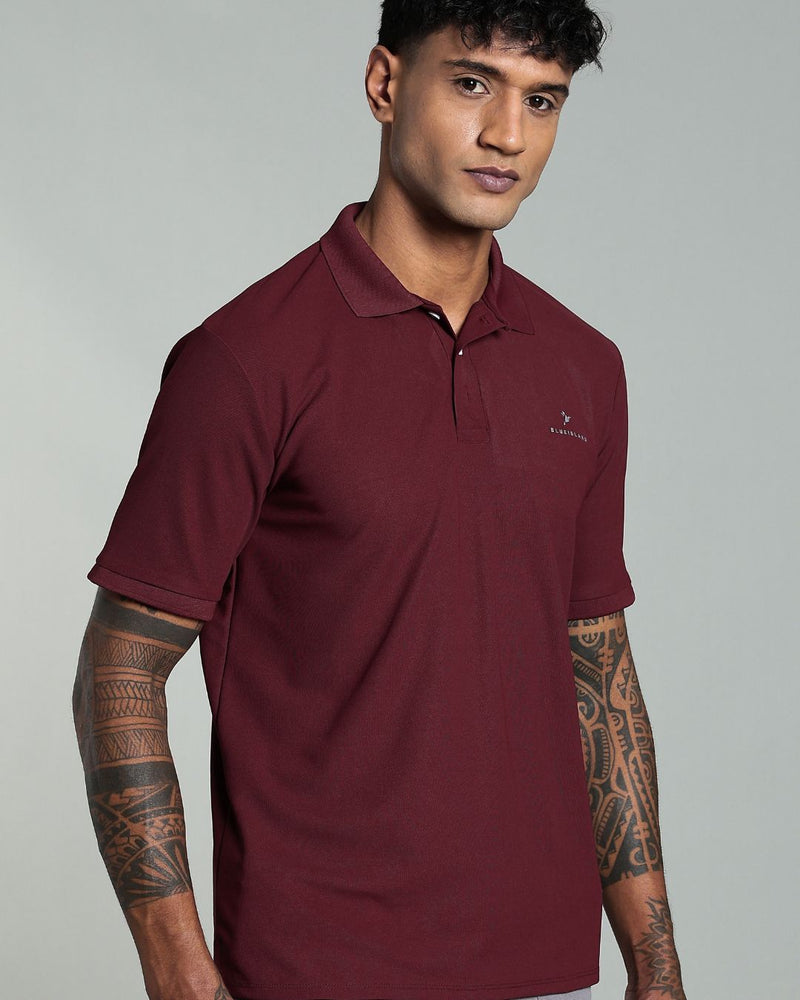 Majestic Maroon - Active wear Polo Tshirt