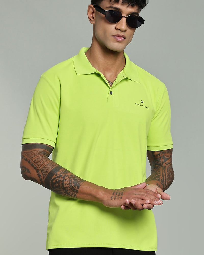 Lime Green - Active wear Polo Tshirt