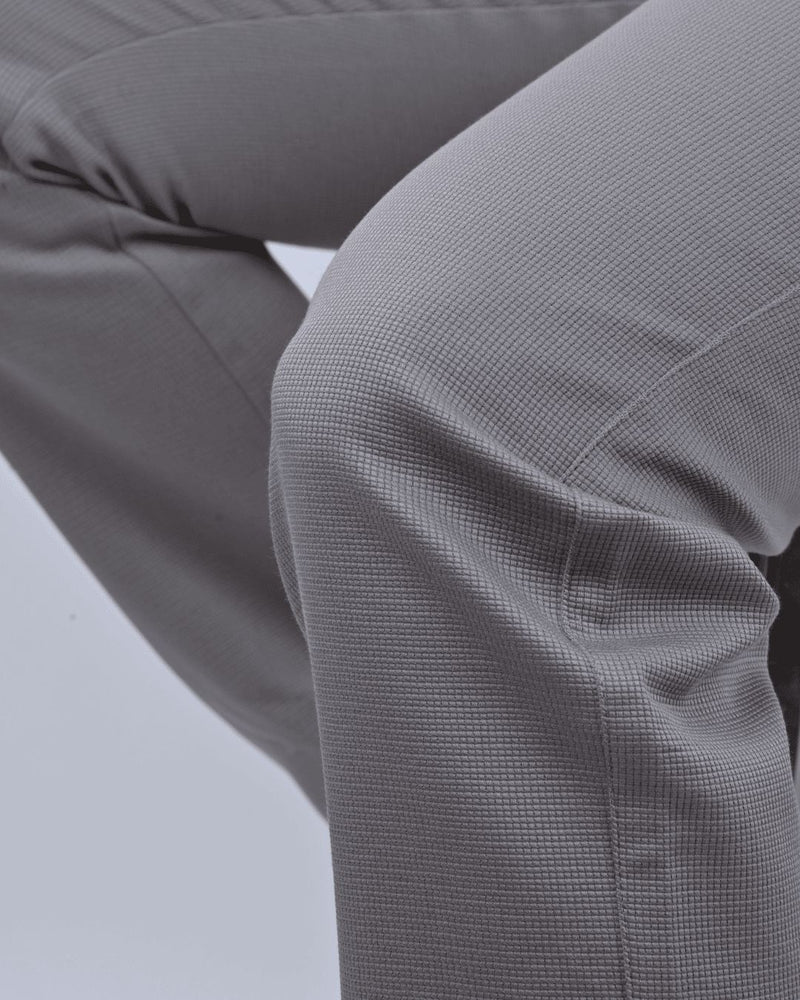 Grey Square Checked - 2 way stretch - COTTON PANT