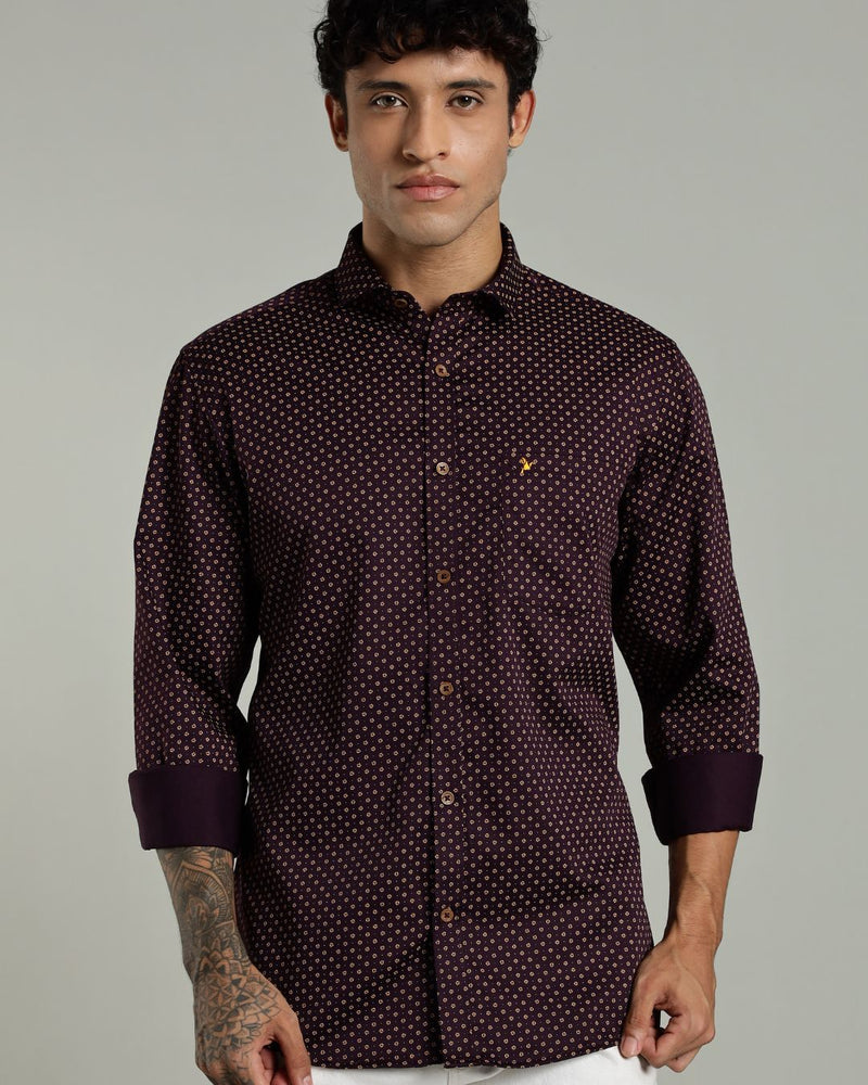 Wine Floral Print-Full-Stain Proof