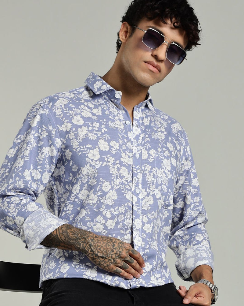 Garden Sky Blue Print -Full-Stain Proof