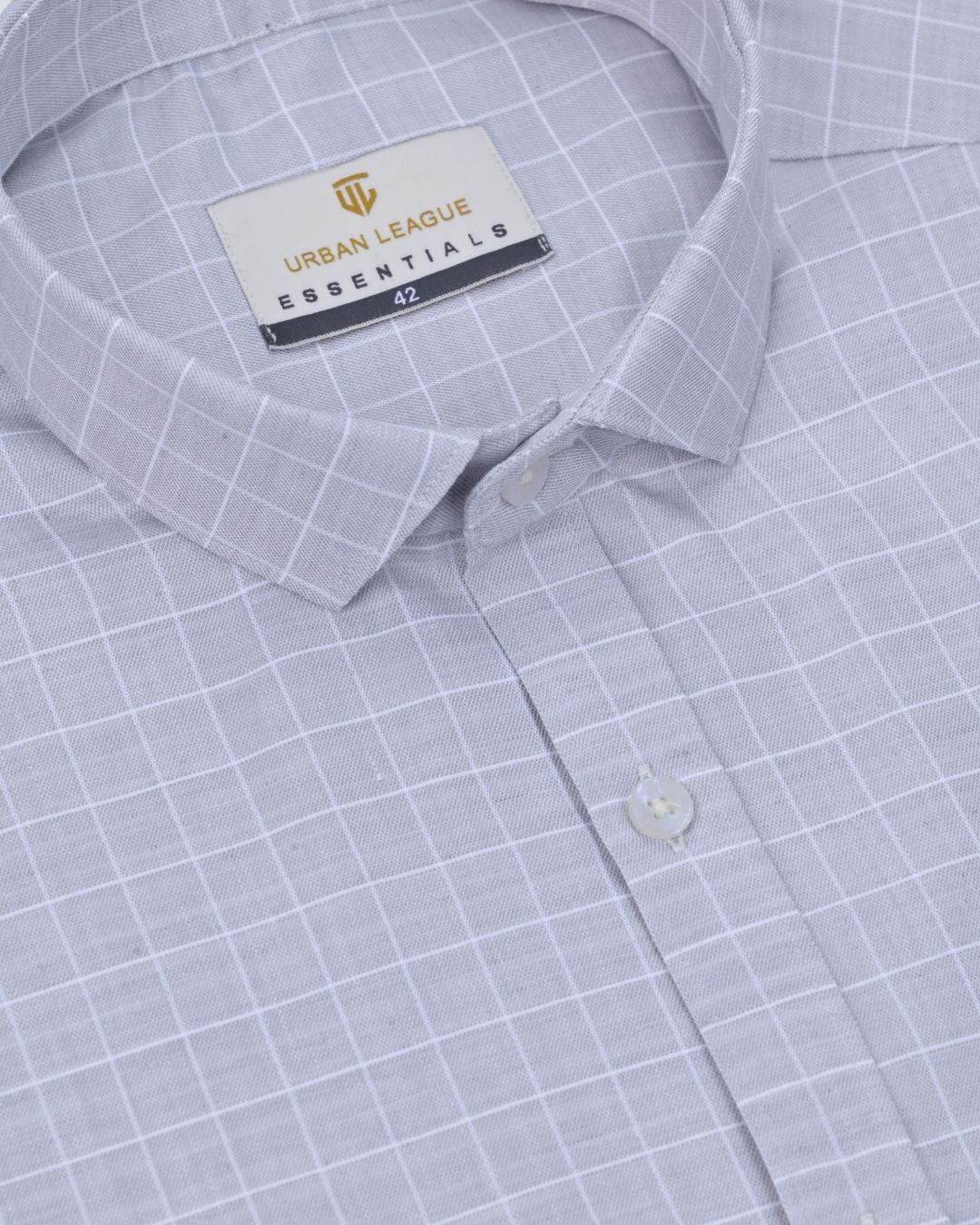 Grey Mini Checks - Full Sleeve - Formal Linen