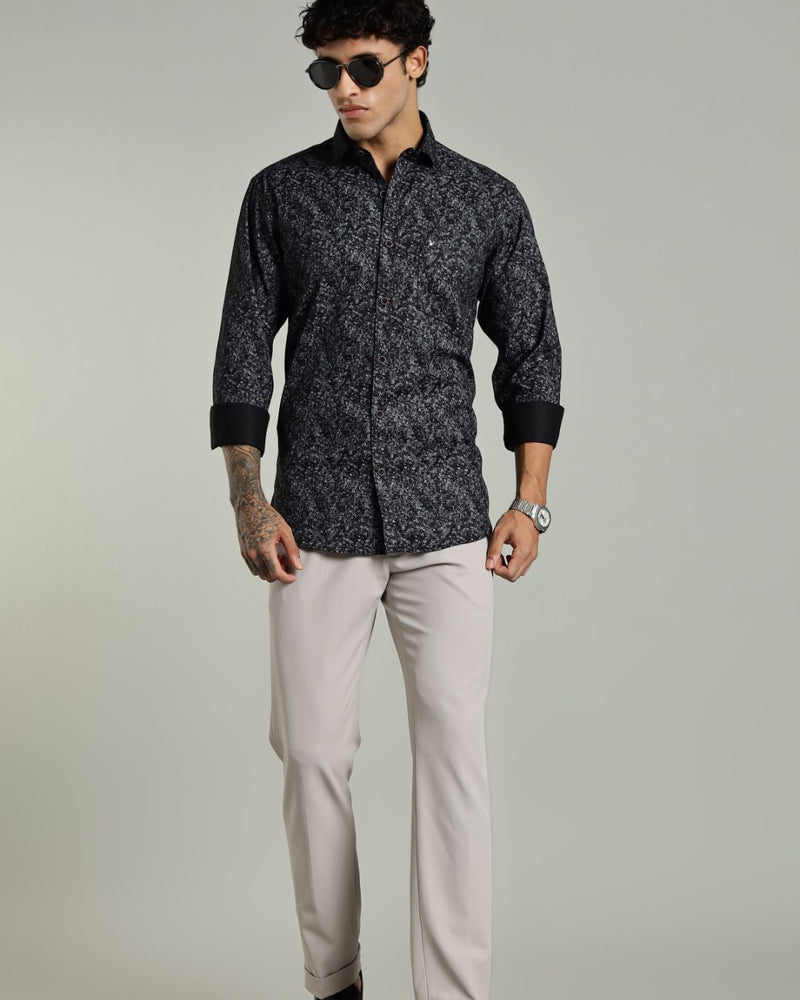 Mid Night Black Mystery Print -Full-Stain Proof