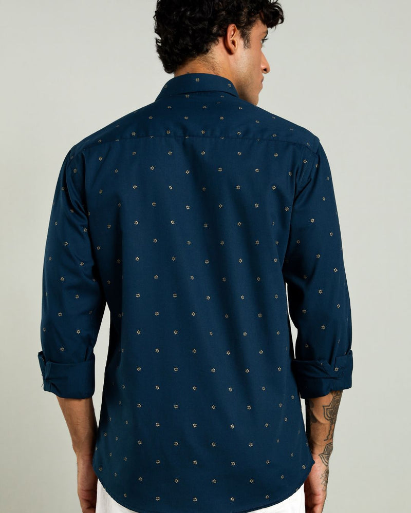 Hunter Green and Golden Petal Print -Full-Stain Proof