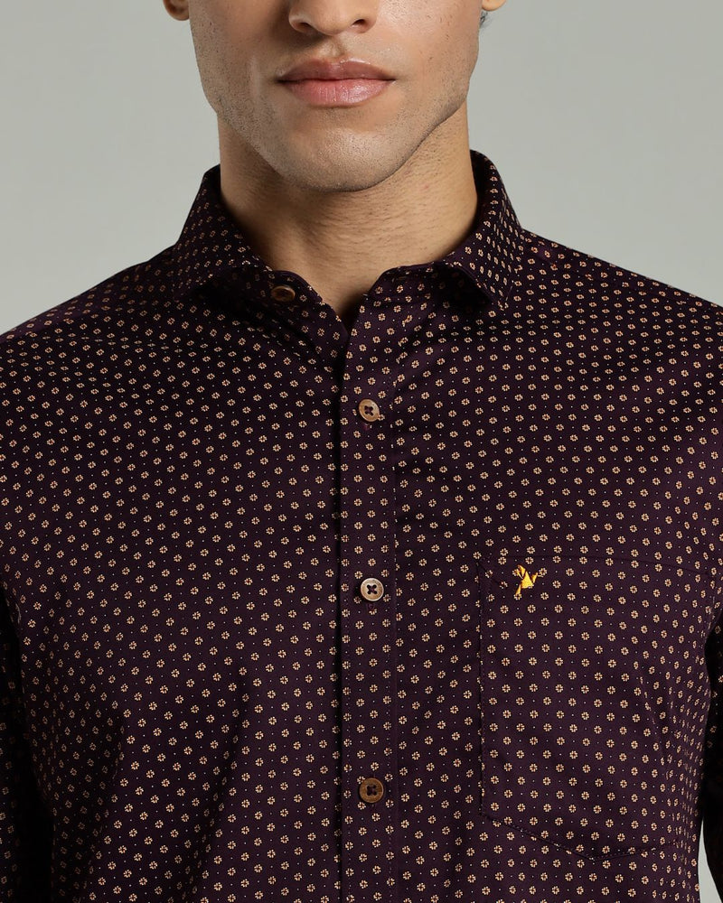 Wine Floral Print-Full-Stain Proof