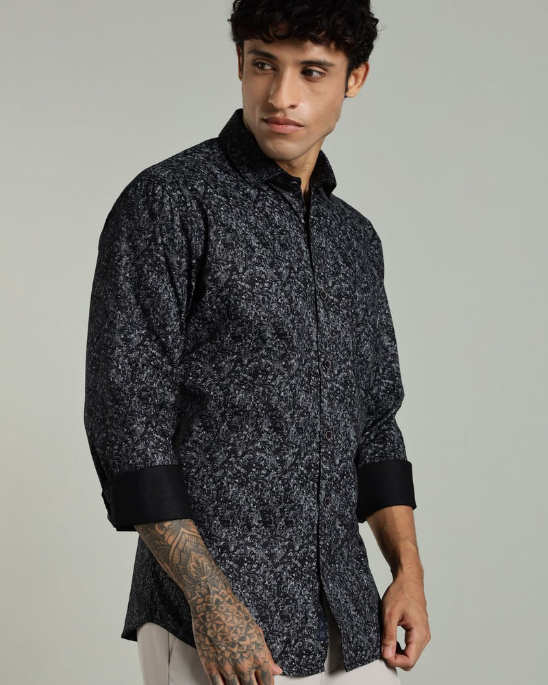 Mid Night Black Mystery Print -Full-Stain Proof