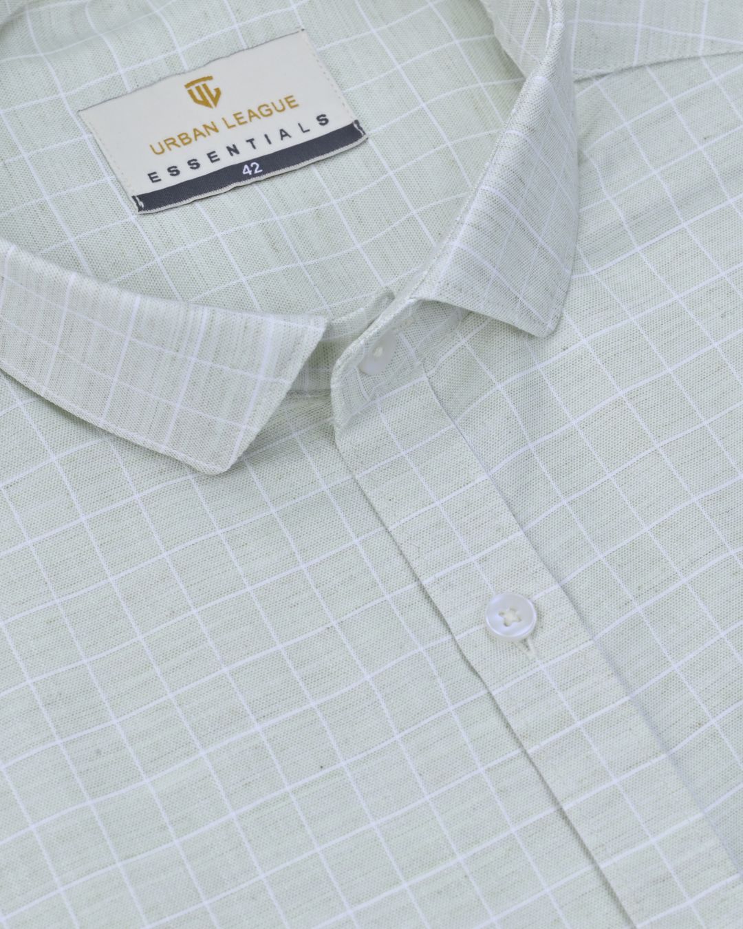 Green Mini Checks - Full Sleeve - Formal Linen