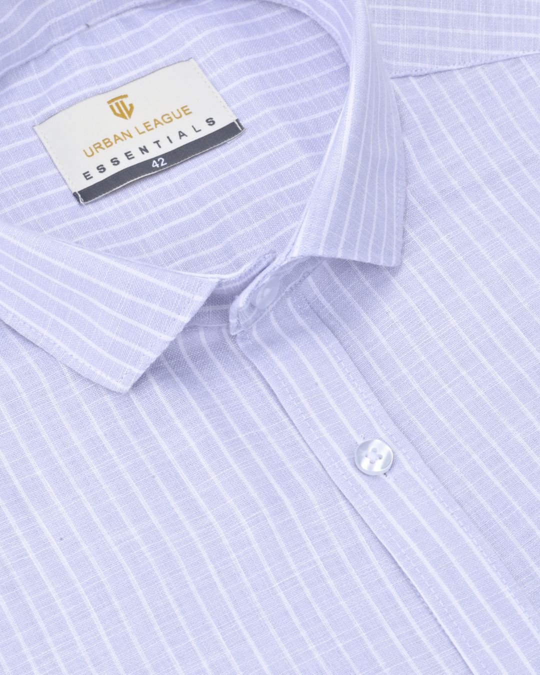 Silver & White - Full Sleeve - Striped Linen