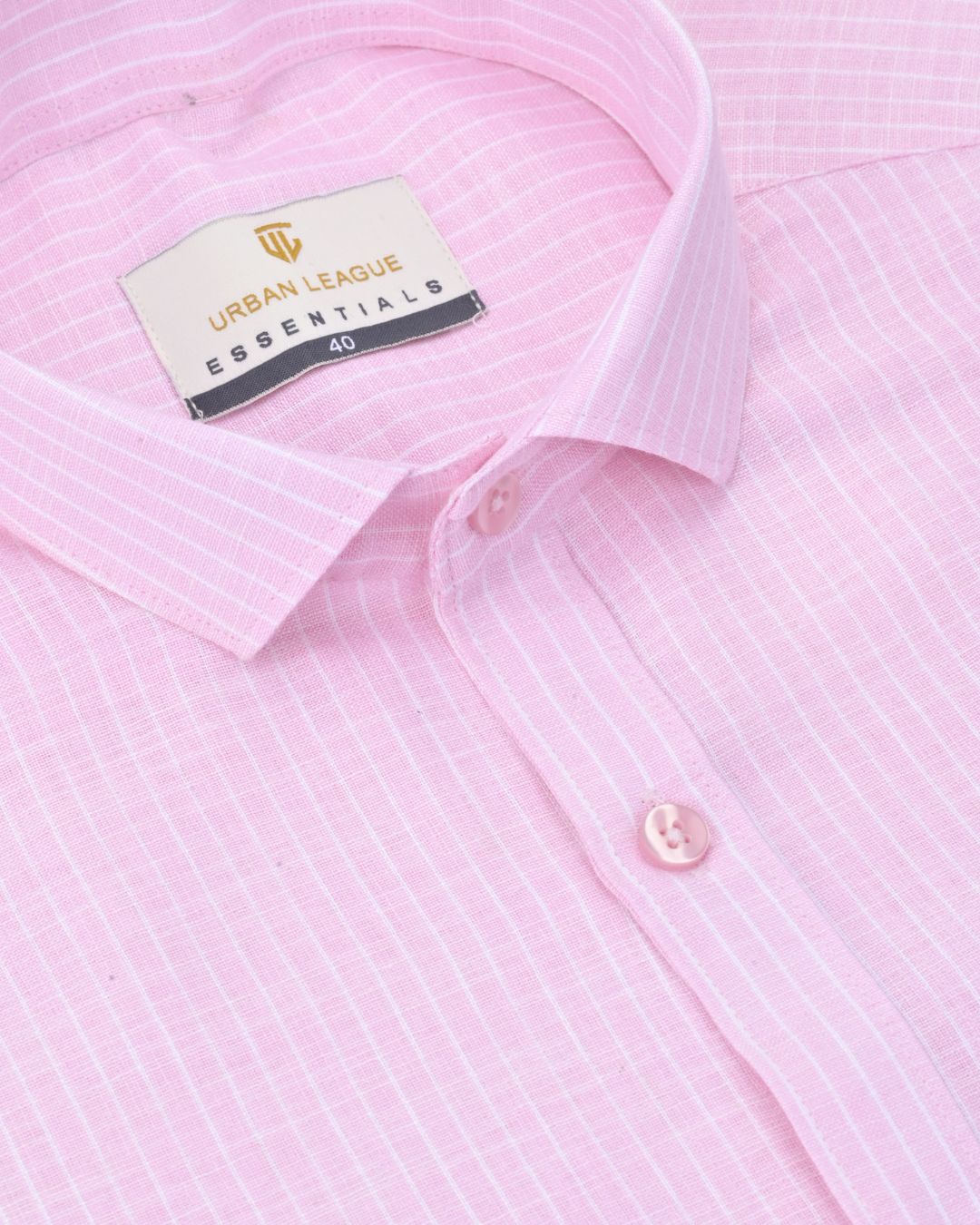 Pink & White - Full Sleeve - Striped Linen