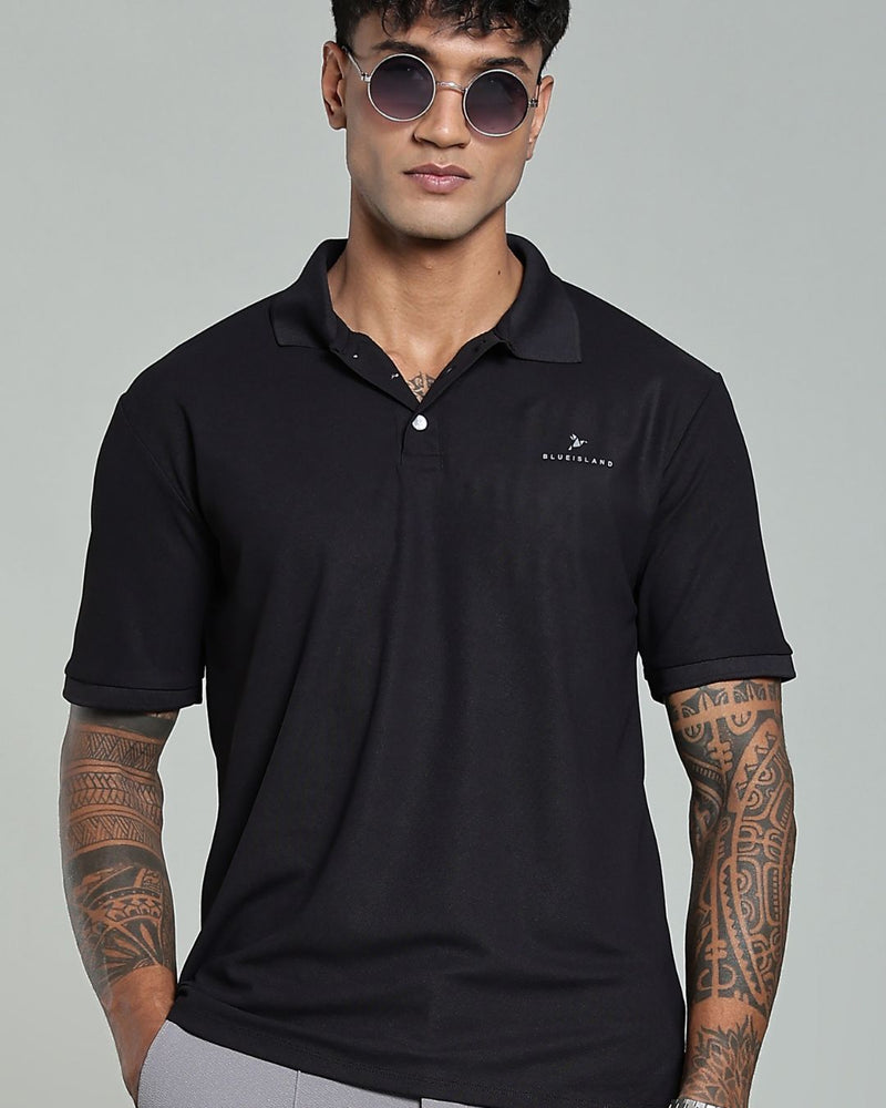 Bold Black - Active wear Polo Tshirt