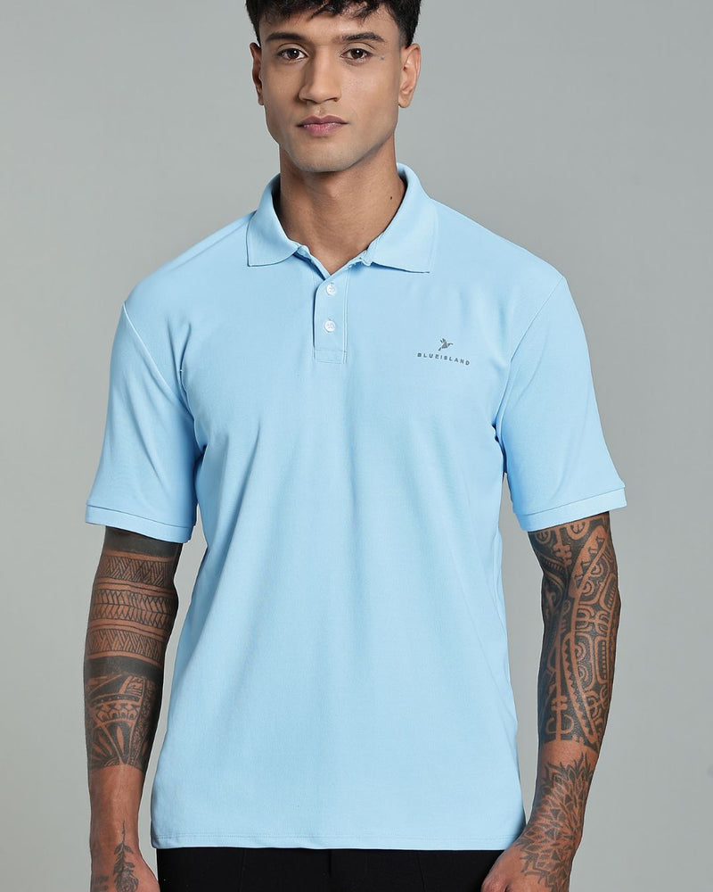 Sky Blue - Active wear Polo Tshirt