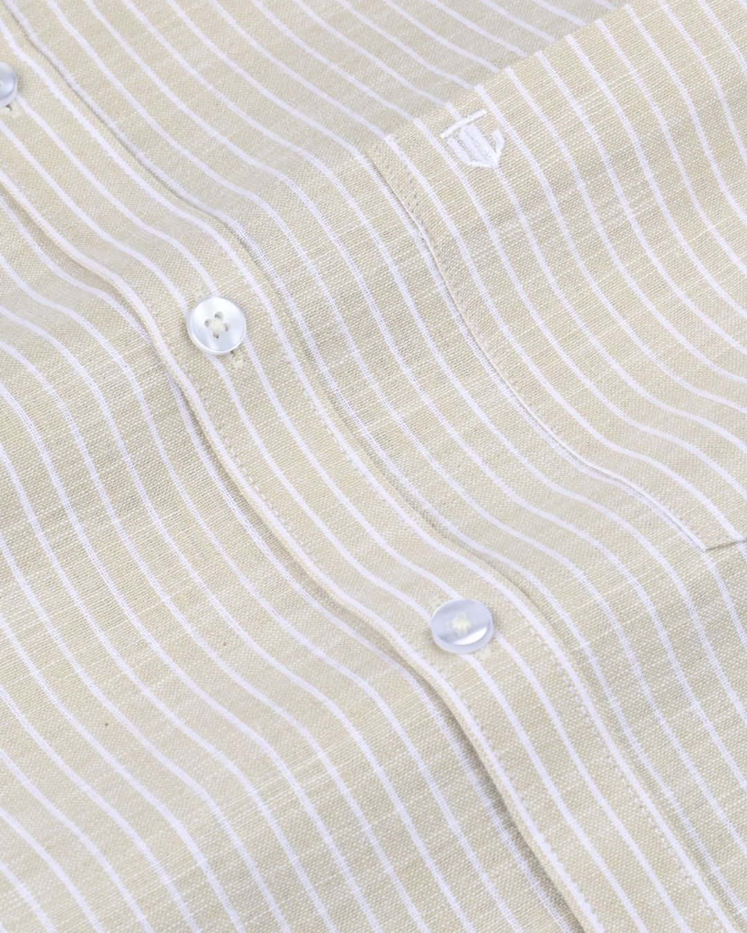 Gold & White - Full Sleeve - Striped Linen