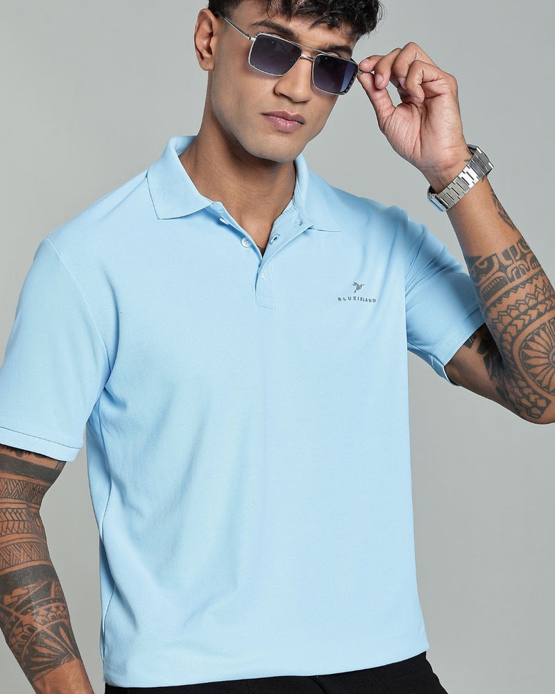 Sky Blue - Active wear Polo Tshirt
