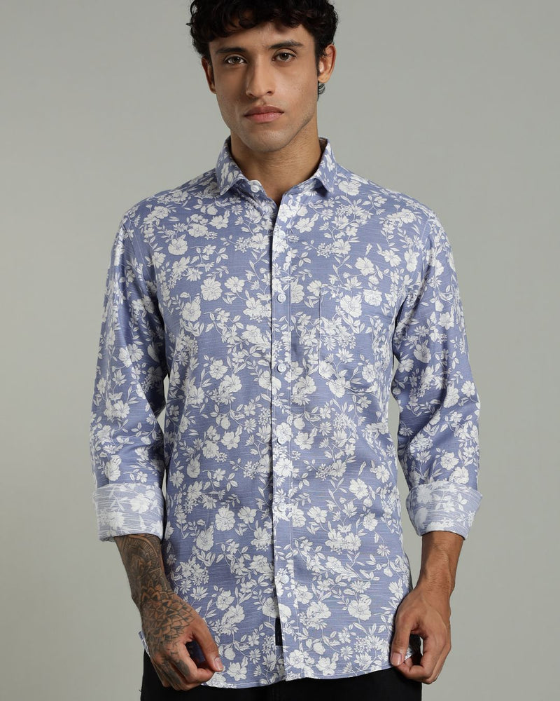 Garden Sky Blue Print -Full-Stain Proof