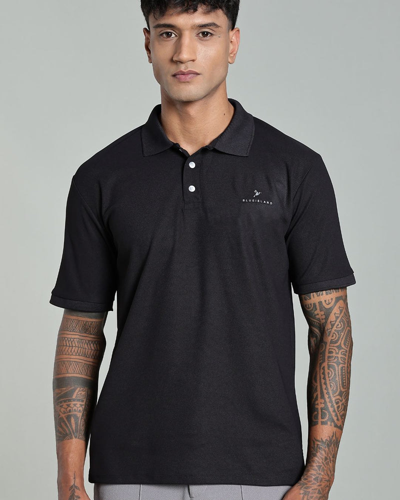 Bold Black - Active wear Polo Tshirt