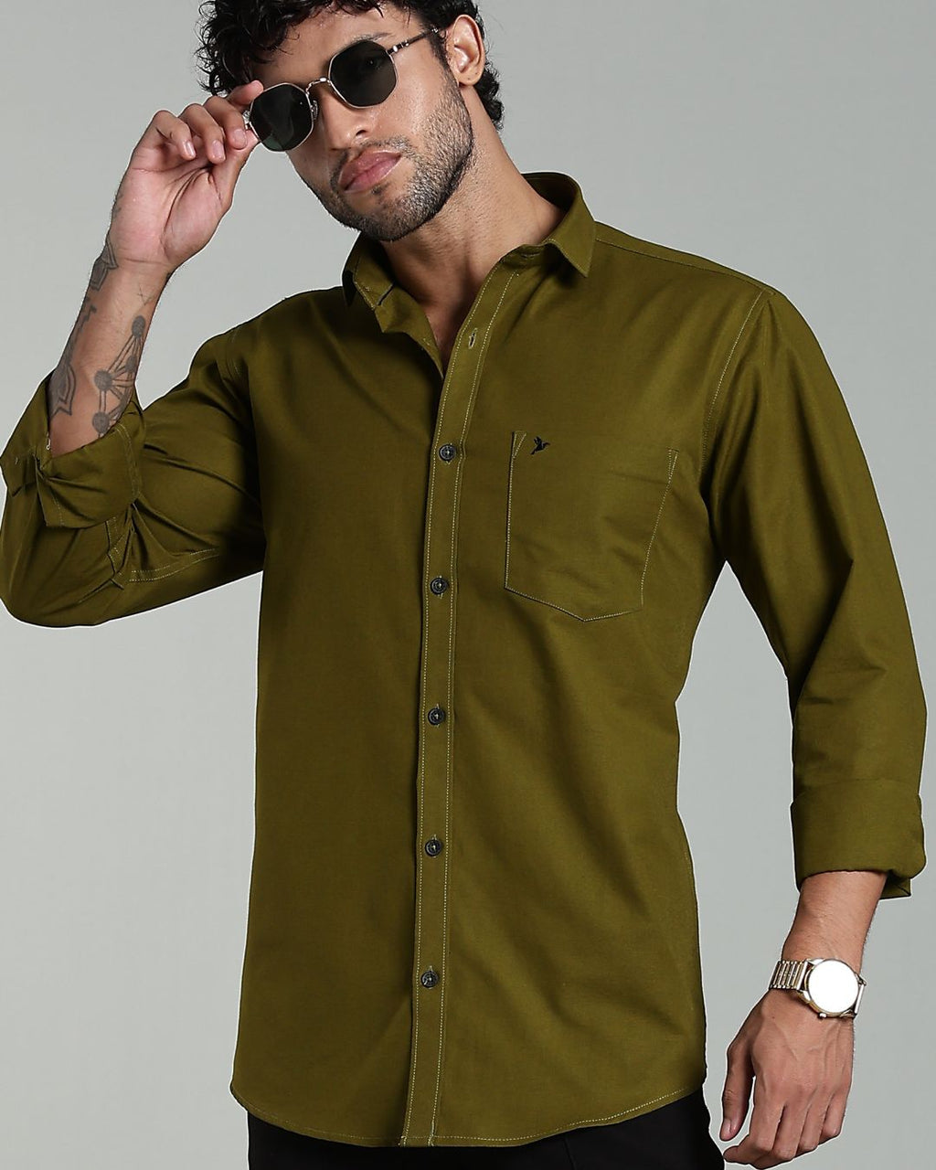 Khaki Green Solid- Full-Stain Proof