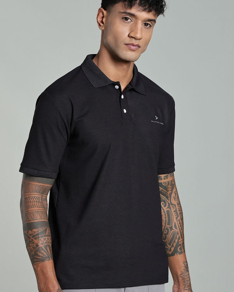 Bold Black - Active wear Polo Tshirt