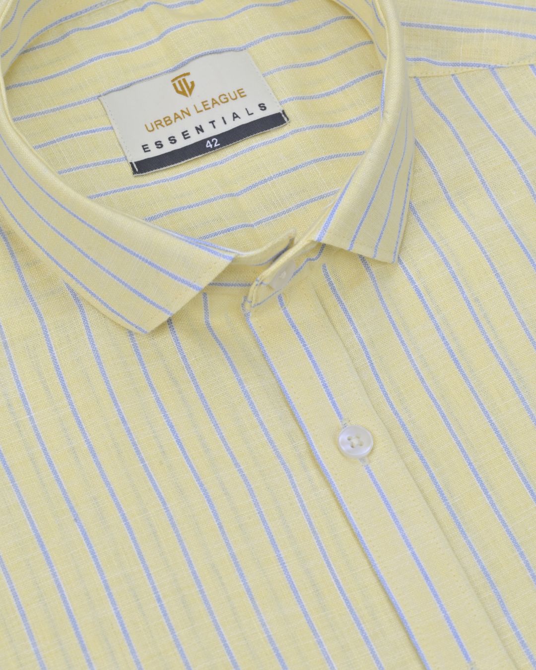 Bright Yellow Stripes - Full Sleeve - Formal Linen