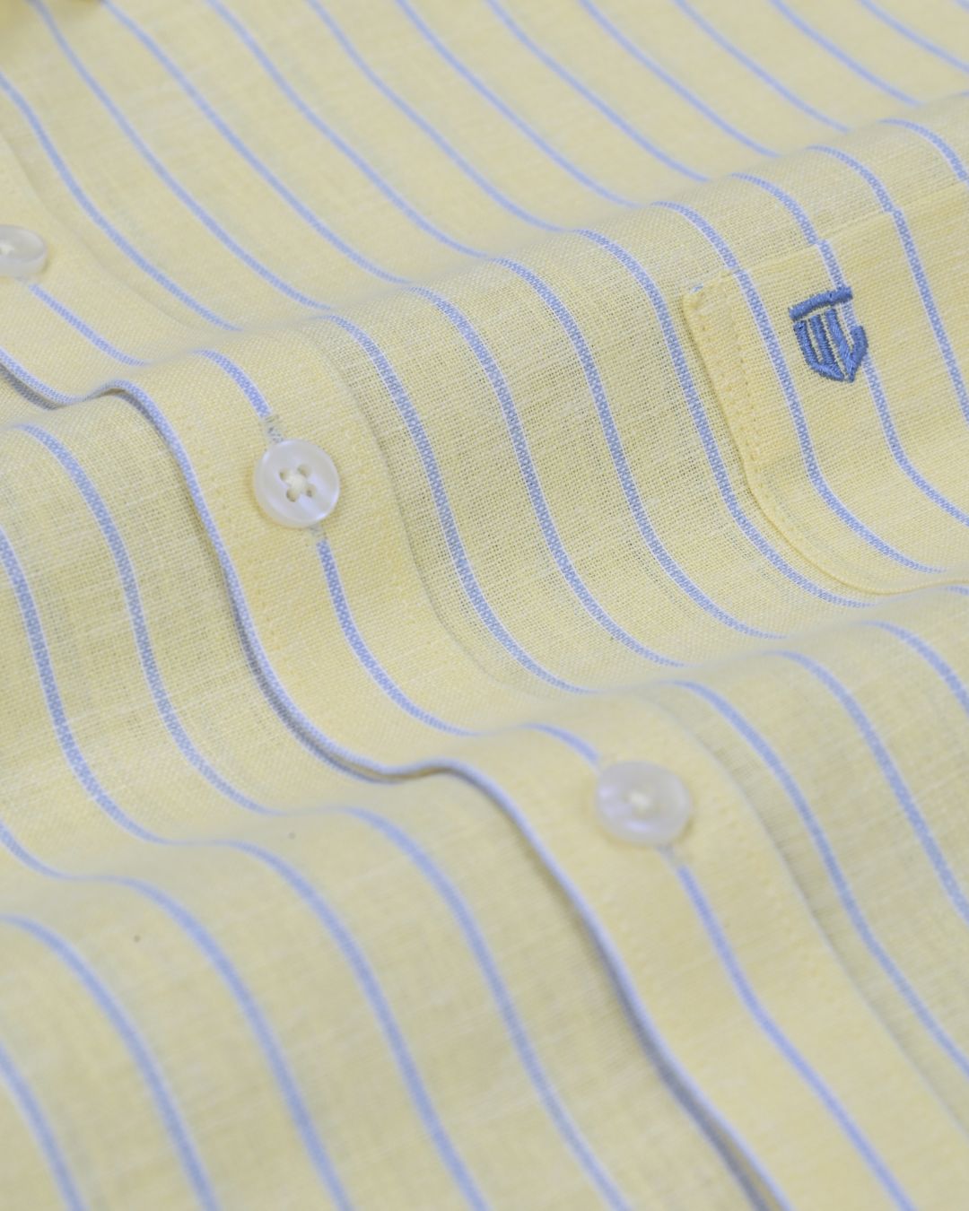 Bright Yellow Stripes - Full Sleeve - Formal Linen