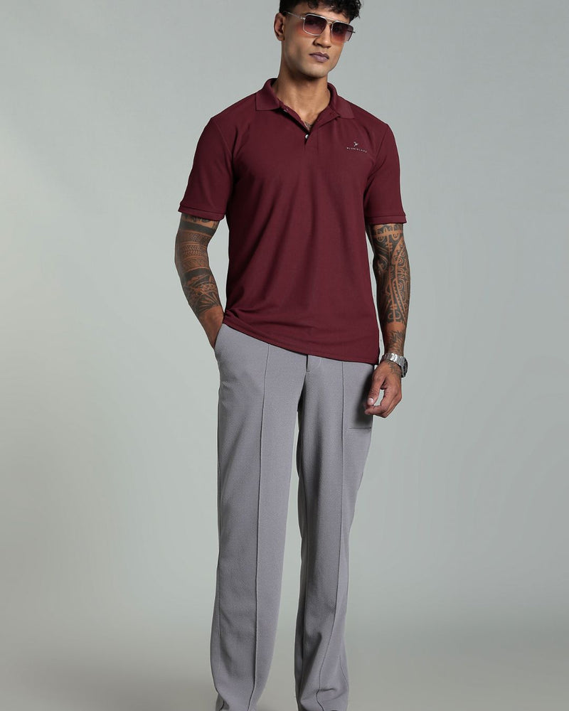 Majestic Maroon - Active wear Polo Tshirt