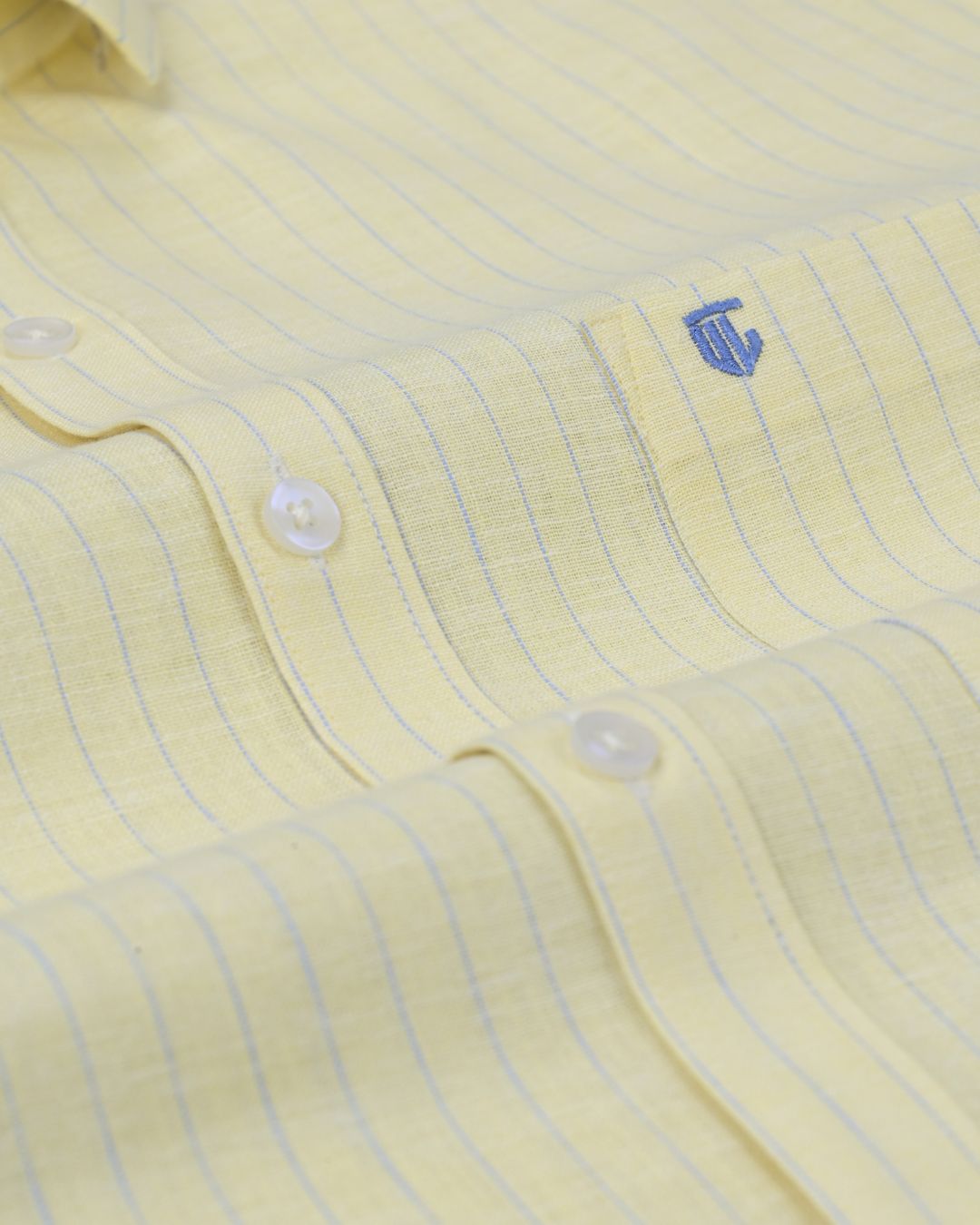 Spring Yellow Stripes - Full Sleeve - Formal Linen