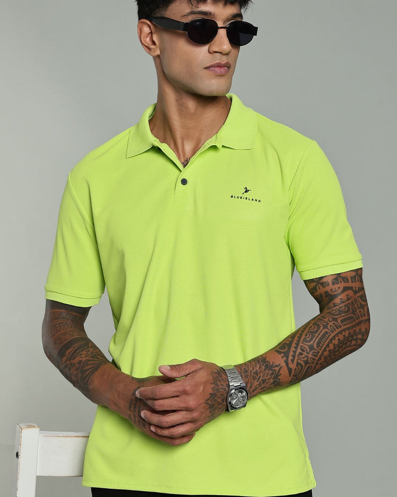 Lime Green - Active wear Polo Tshirt