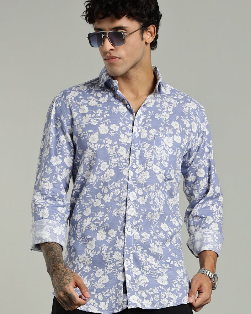 Garden Sky Blue Print -Full-Stain Proof