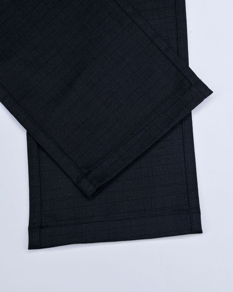 Black Grain Checked - 2 way stretch - COTTON PANT