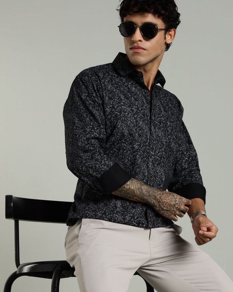 Mid Night Black Mystery Print -Full-Stain Proof