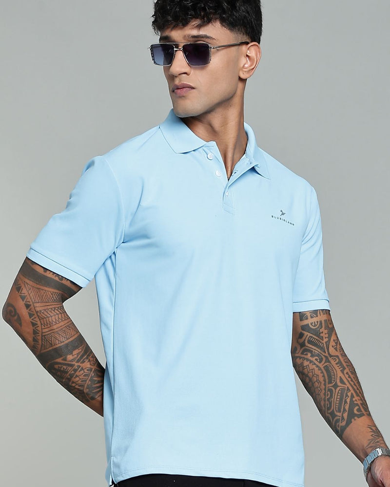 Sky Blue - Active wear Polo Tshirt