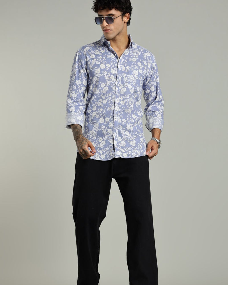 Garden Sky Blue Print -Full-Stain Proof