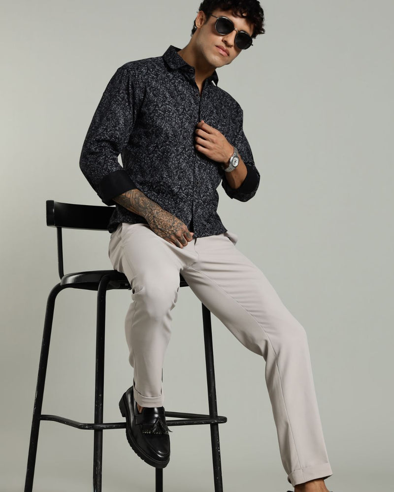 Mid Night Black Mystery Print -Full-Stain Proof