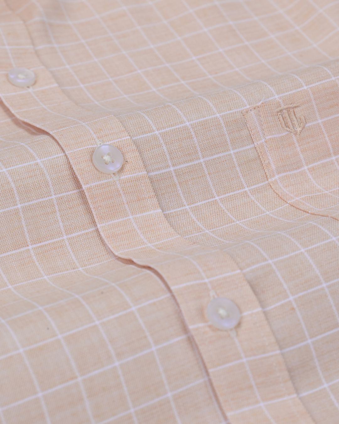 Fawn Mini Checks - Full Sleeve - Formal Linen