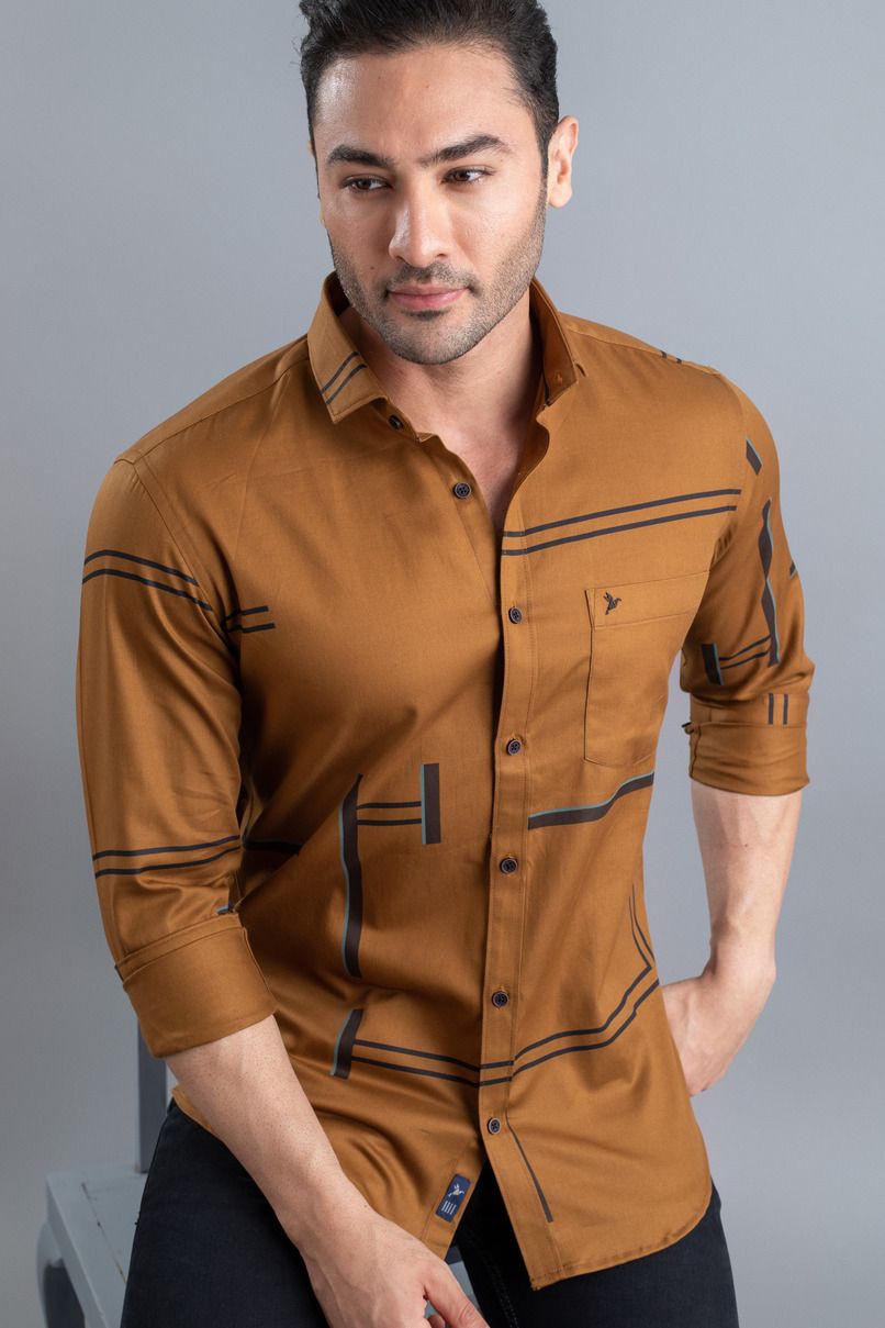 Golden Brown Print -Full-Stain Proof