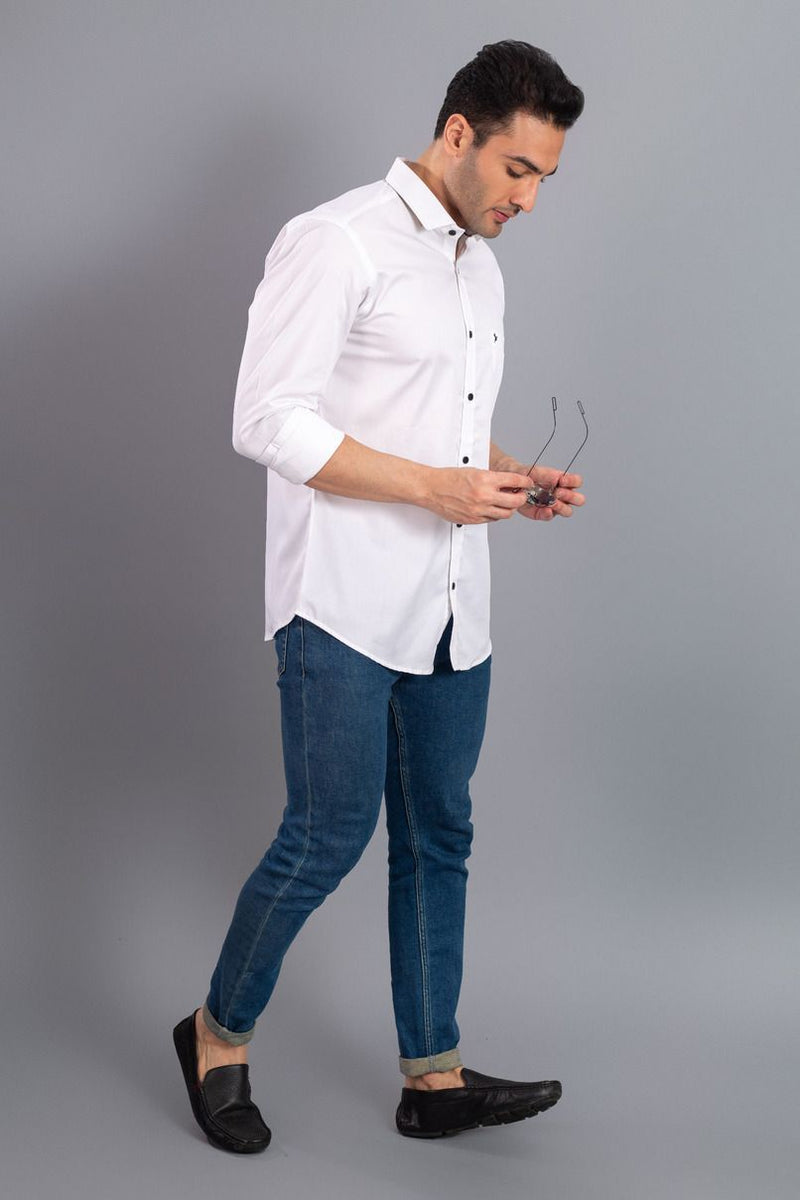 White with Black Solid-Full-Stain Proof