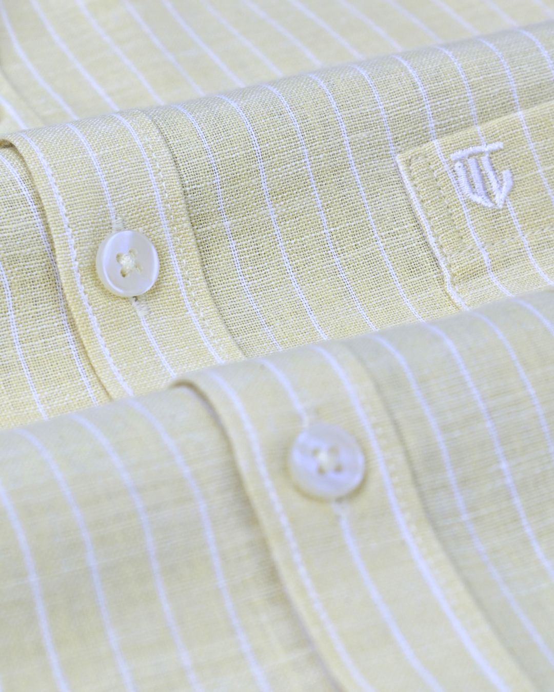 Olive Pastel Stripes - Full Sleeve - Bamboo Linen