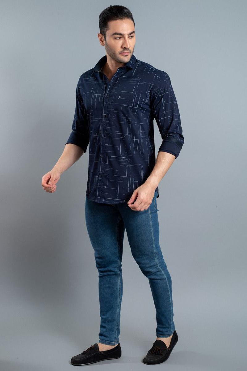 Navy Bold Print -Full-Stain Proof