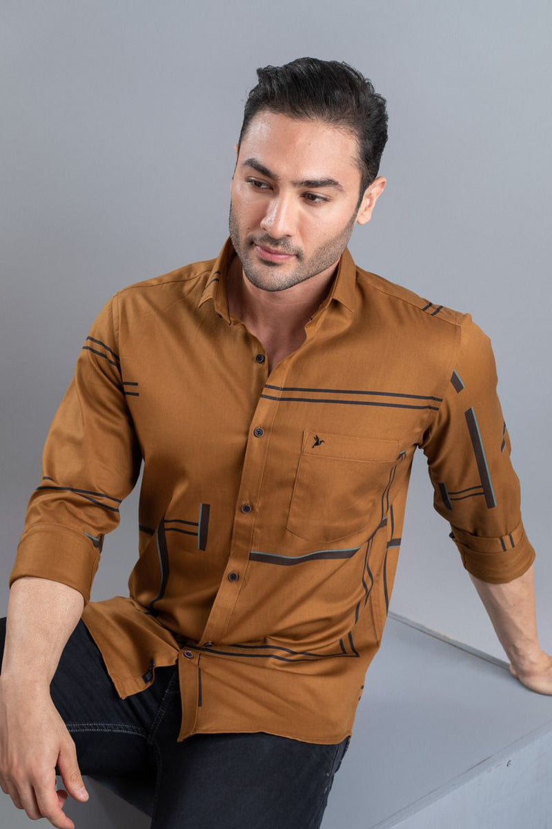 Golden Brown Print -Full-Stain Proof