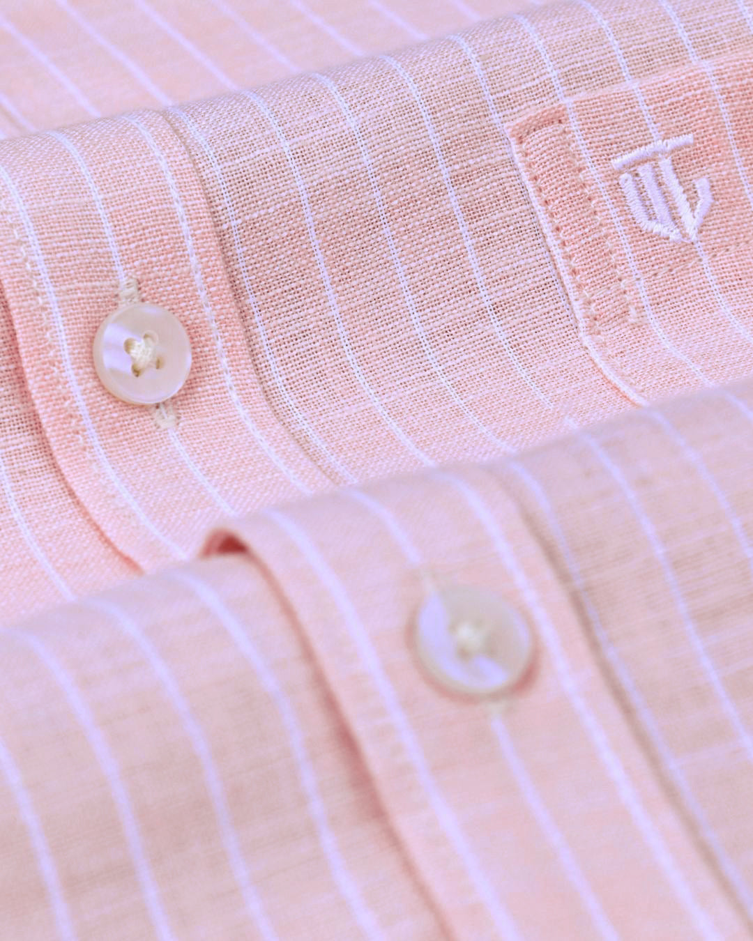 Orange Pastel Stripes - Full Sleeve - Bamboo Linen