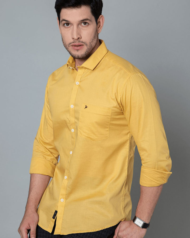 Golden Yellow Cotton Linen -Full-Stain Proof
