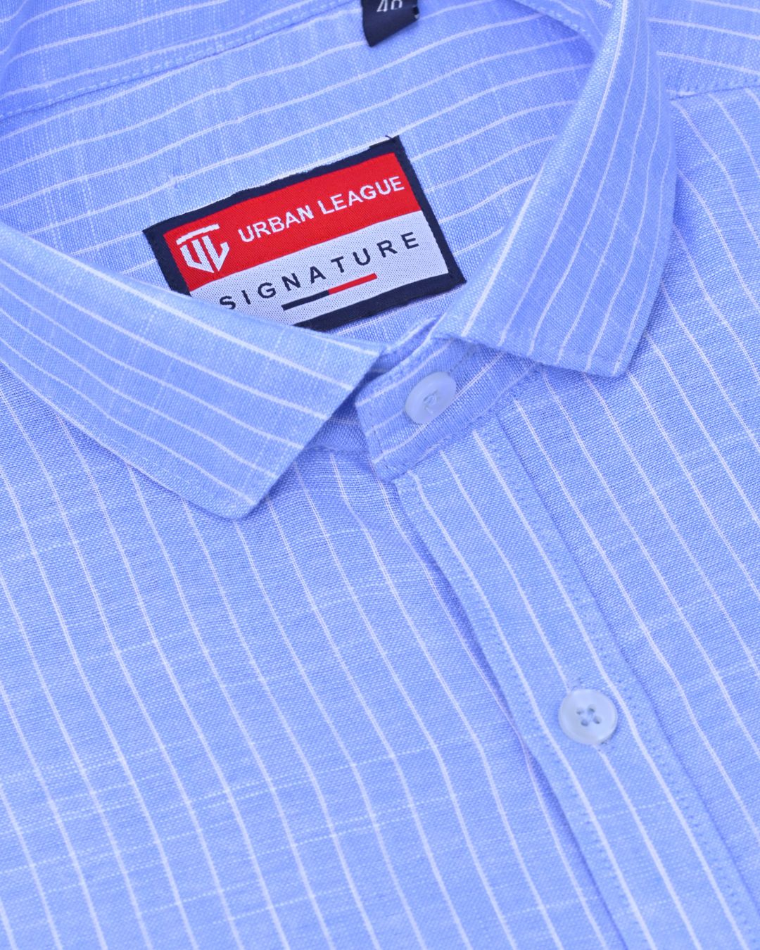 Ice Blue Stripes - Full Sleeve - Bamboo Linen