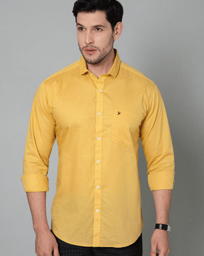Golden Yellow Cotton Linen -Full-Stain Proof