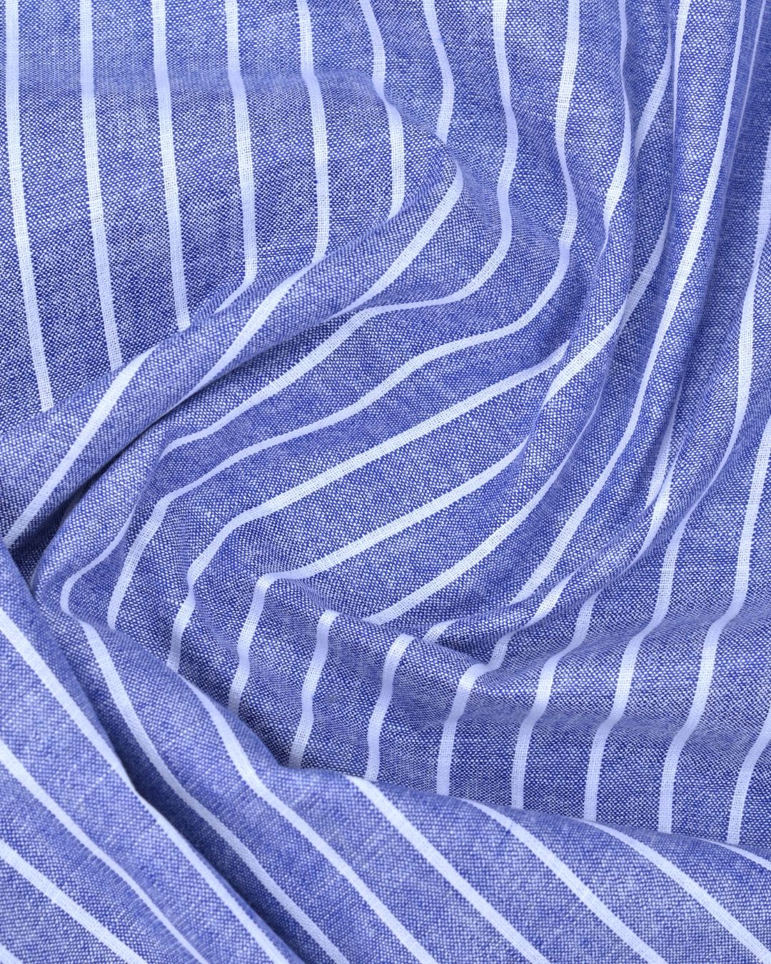 Denim Blue & White Stripes - Full Sleeve - Bamboo Linen