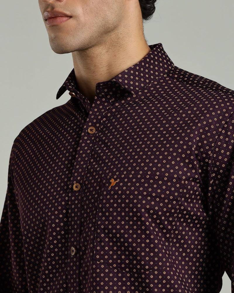 Wine Floral Print-Full-Stain Proof