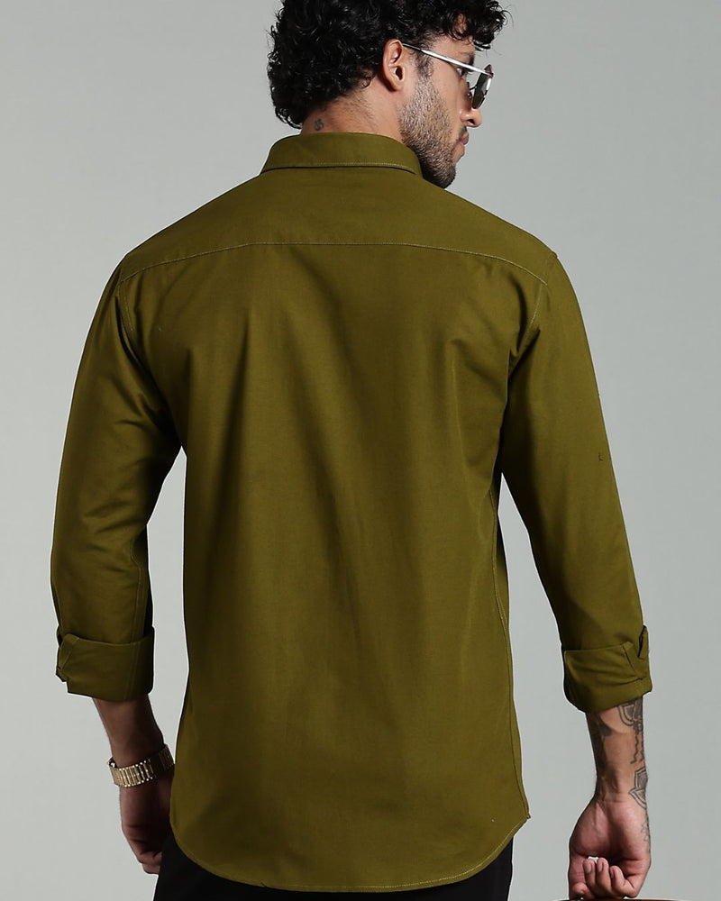Khaki Green Solid- Full-Stain Proof