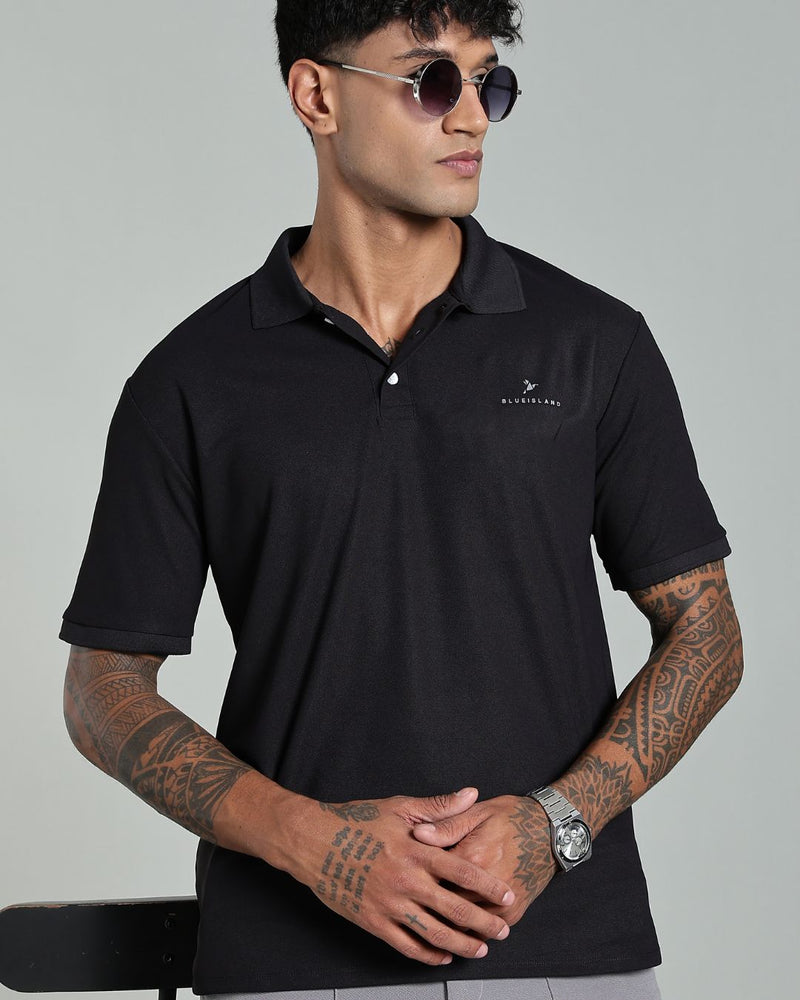Bold Black - Active wear Polo Tshirt